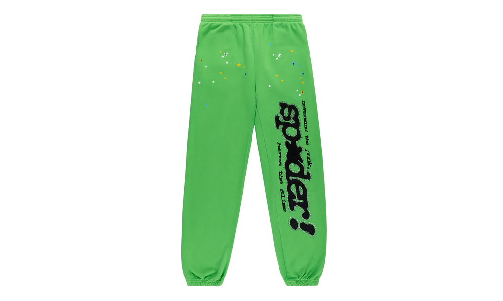 Punk v2 Rhinestone Sweatpants "Bright Green" SP5der197