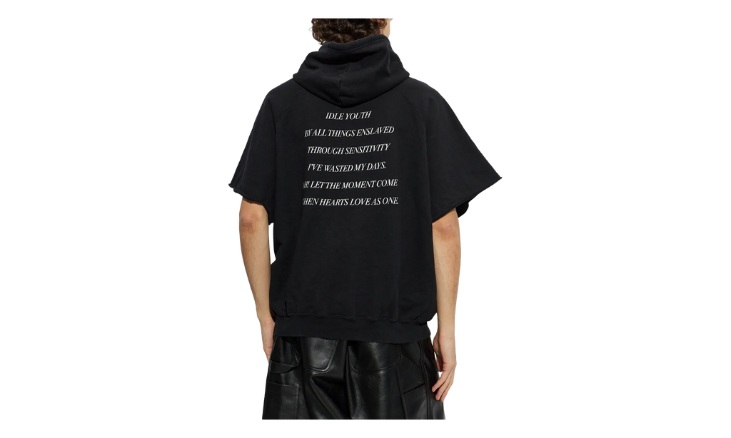 Raglan Cut-Off Sleeve Hoodie "Black" A00170TUVQ71000