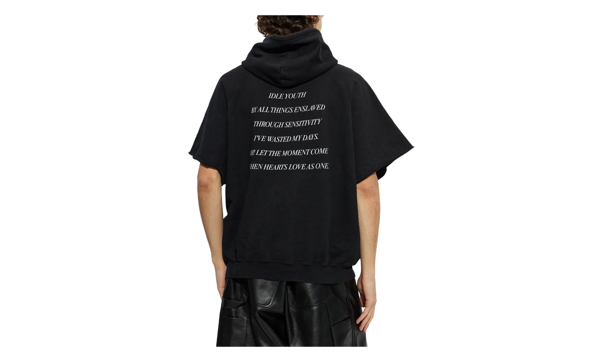 Raglan Cut-Off Sleeve Hoodie "Black" A00170TUVQ71000