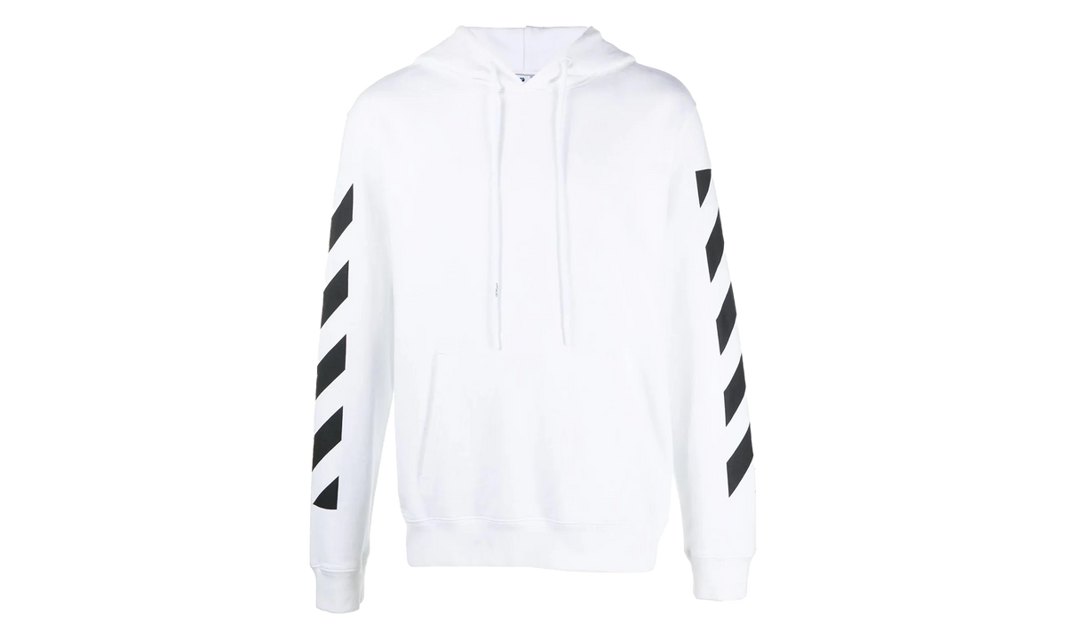 Diag Arrow Slim Hoodie "White" OMBB097C99FLE0120110