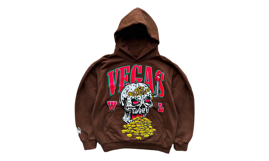 Skull Slot Vegas Pullover Hoodie "Brown" WL096