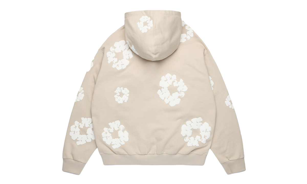 Cotton Wreath Zip Hoodie "Cream" DT613