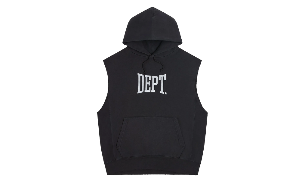 DEPT Logo Cut Off Hoodie "Black & White" GD267