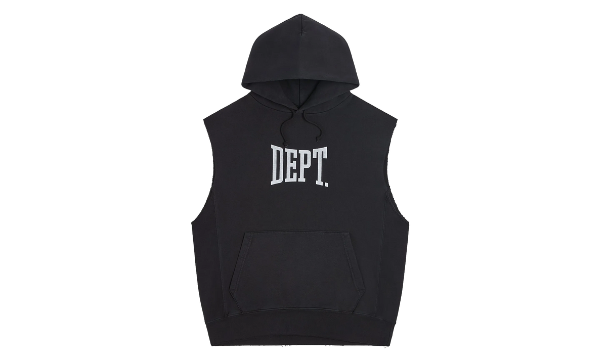 DEPT Logo Cut Off Hoodie "Black & White" GD267