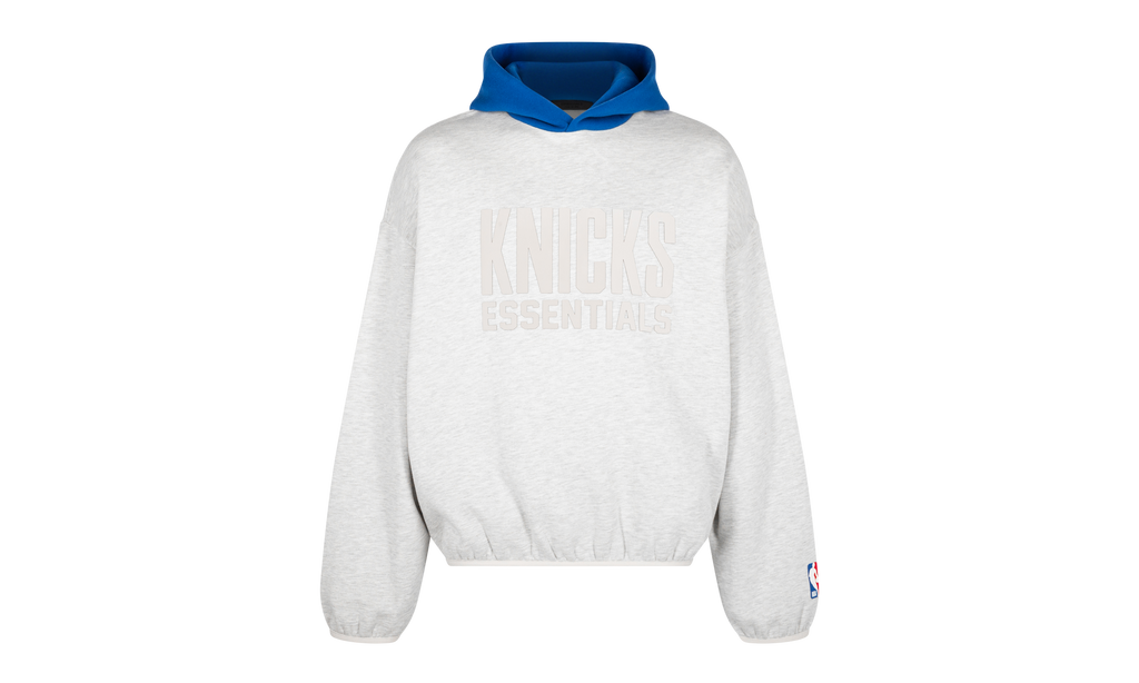ESSENTIALS HOODIE "Knicks - LIGHT HEATHER / BLUE" 192AL246301F