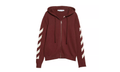 Diagonal Arrow Knit Zip Hoodie "Burgundy/White" OMHA080F22KNI0012801