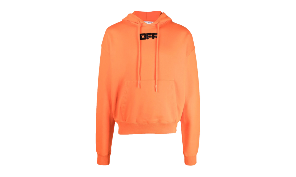 Logo-Print Drawstring Cotton Hoodie "Orange" OMBB037F21FLE0022010