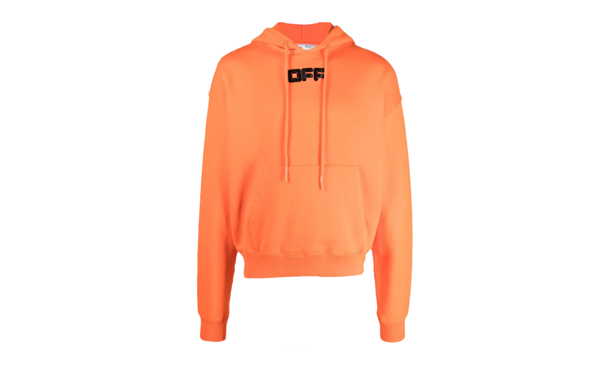 Logo-Print Drawstring Cotton Hoodie "Orange" OMBB037F21FLE0022010