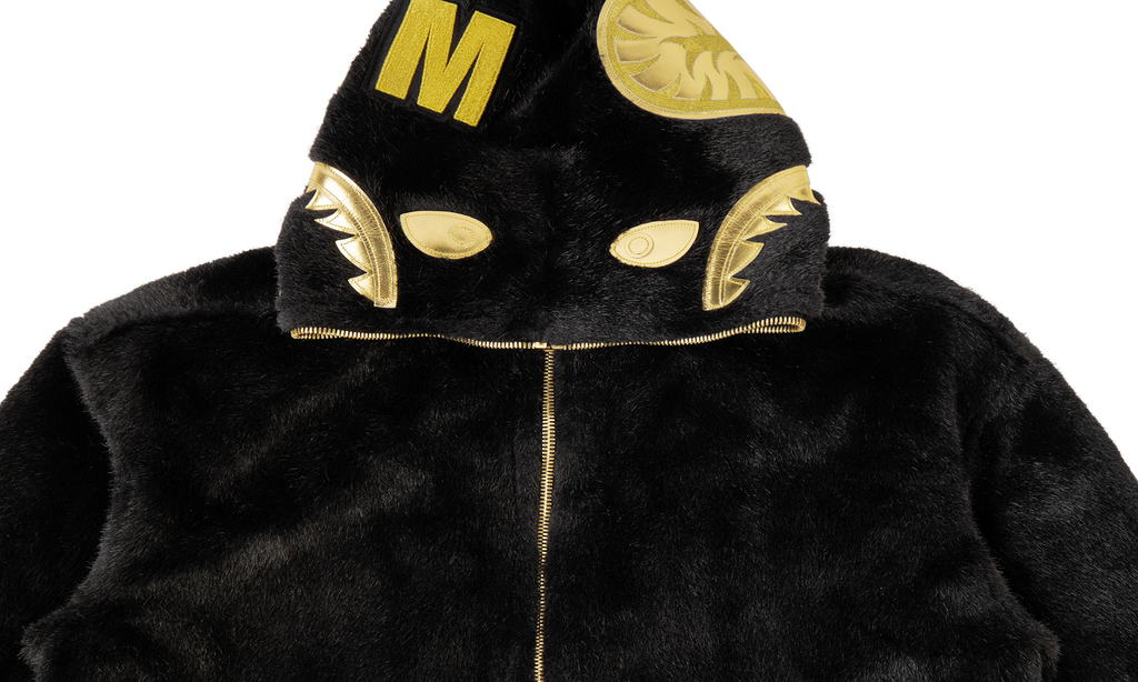 Fur Shark Hoodie Jacket M "Black Fur" 1E20141004 1