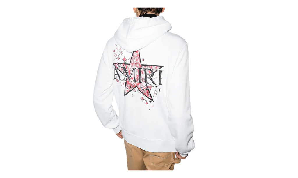 Paisley Star Logo Hoodie "White / Red" MJGH016 100