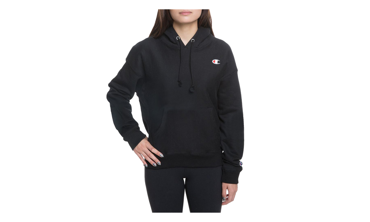 Reverse Weave C Logo Regular Fit Pullover Hoodie WMNS "Black" GF757 003