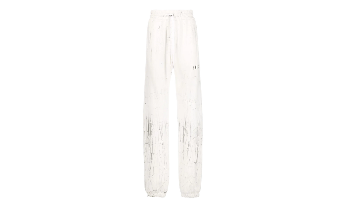 Cracked Dye Logo Sweatpants "White Black" PS23MJL026 100