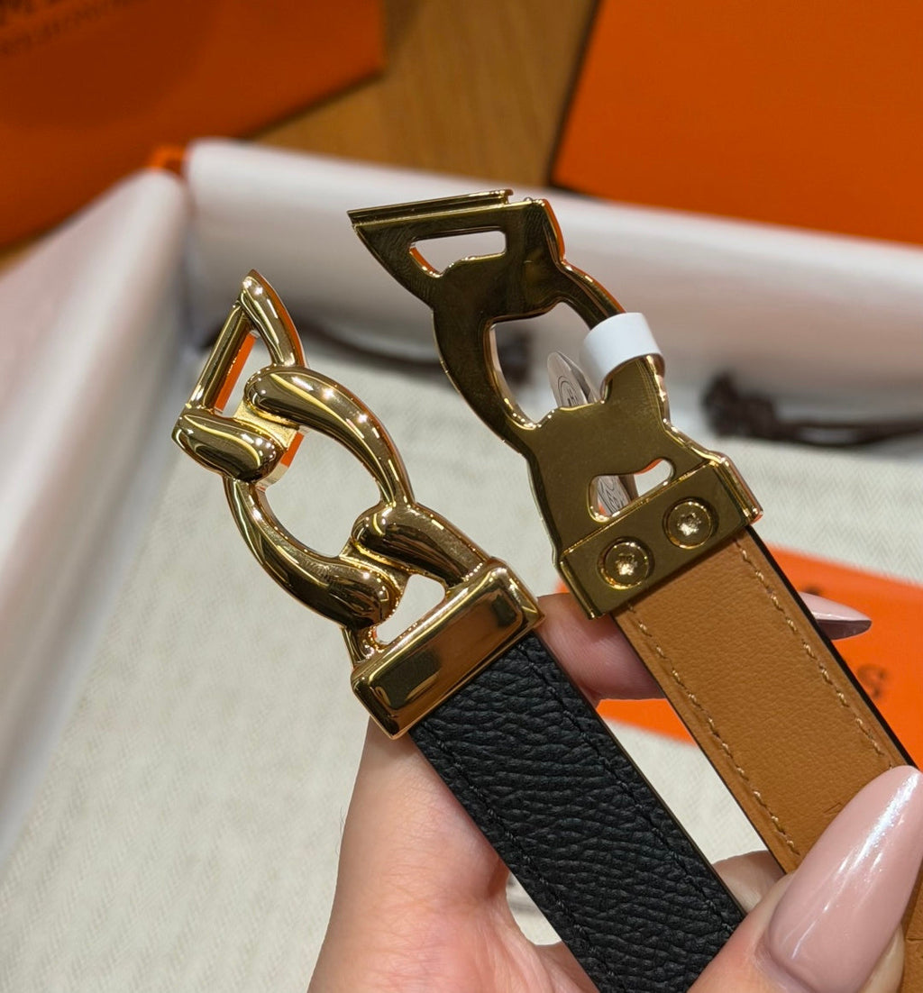 HM Chaine d'Ancre Belt 1.8cm Black Epsom Calfskin 212424