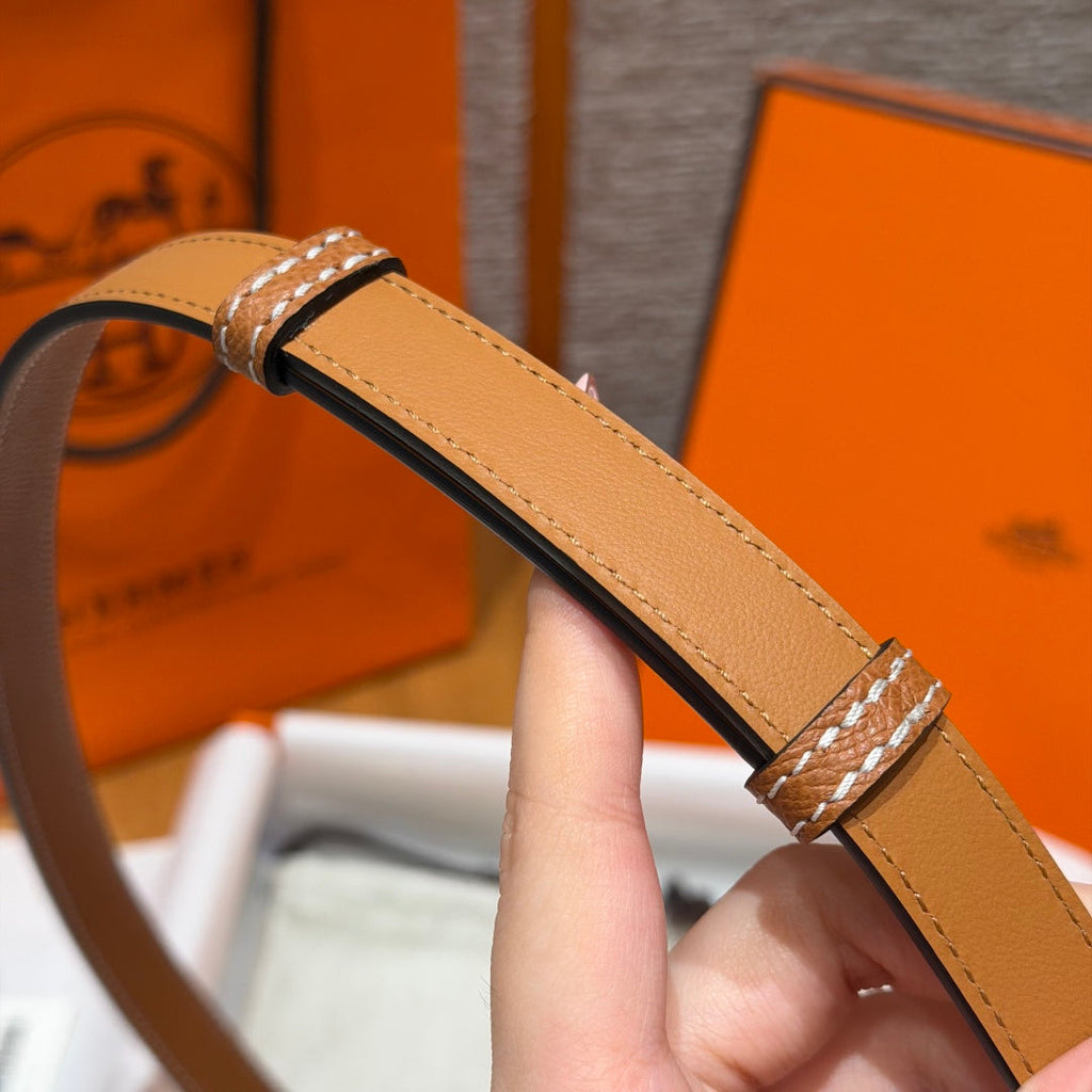 HM Chaine d'Ancre Belt 1.8cm Brown Epsom Calfskin 212413