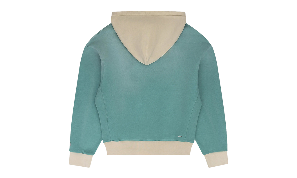 Embroidered Logo Hoodie "Faded Blue & White" AMJYHD1037 TEAL