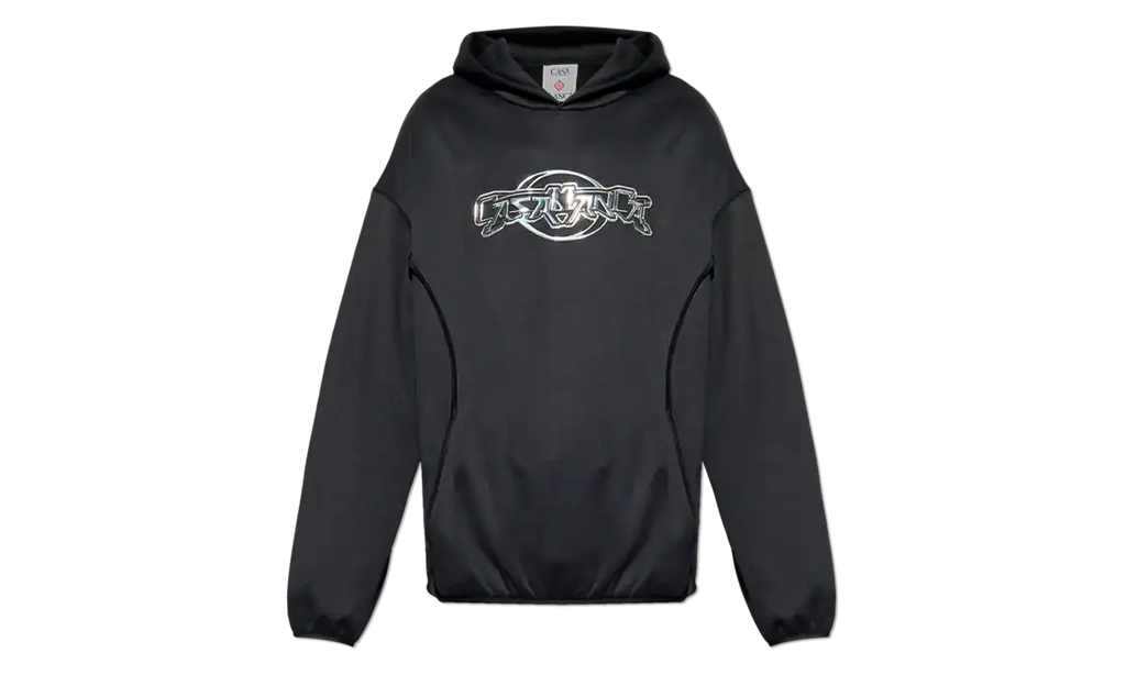 Logo Panelled Hoodie "Black & Silver" U-AW25-JTP-426-01-M