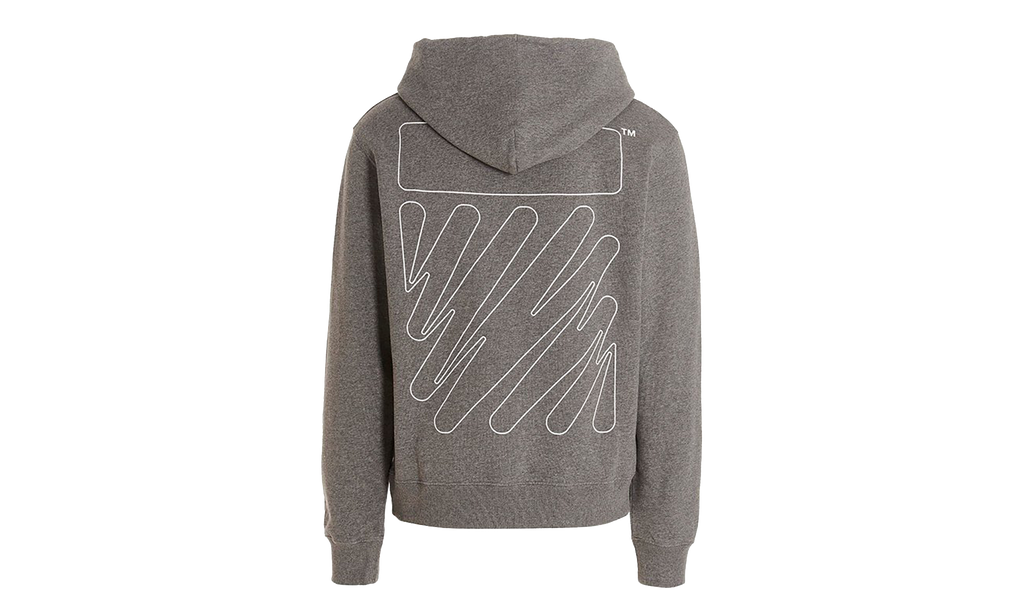 Wave Outline Diag Design Hoodie "Grey" OMBB097C99FLE0170801