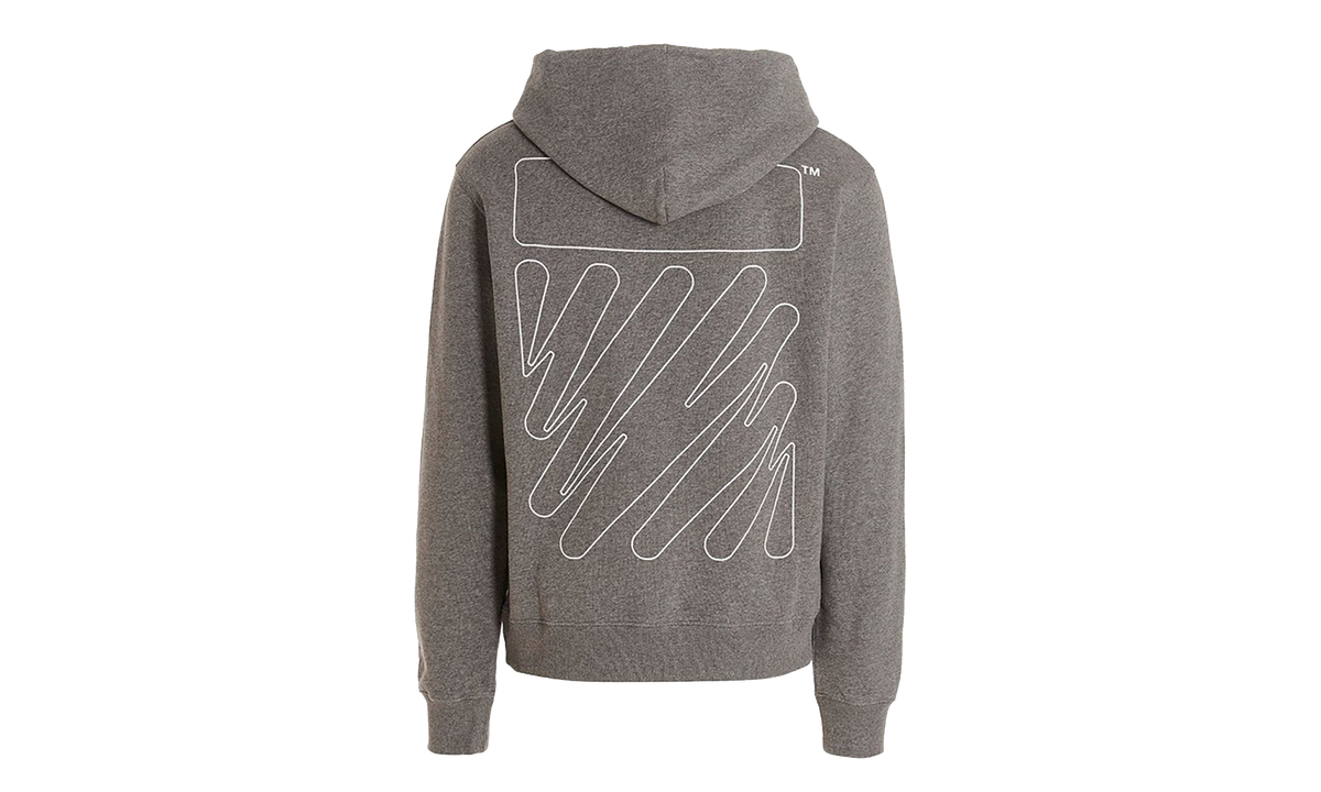Wave Outline Diag Design Hoodie "Grey" OMBB097C99FLE0170801