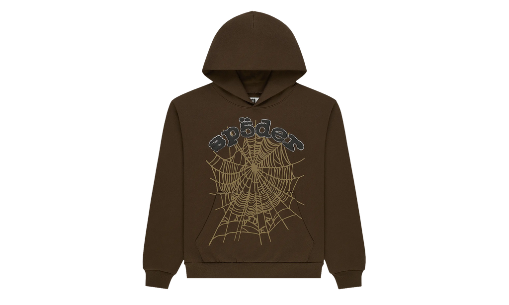Rhinestone OG Web Hoodie "Brown" SP5der368