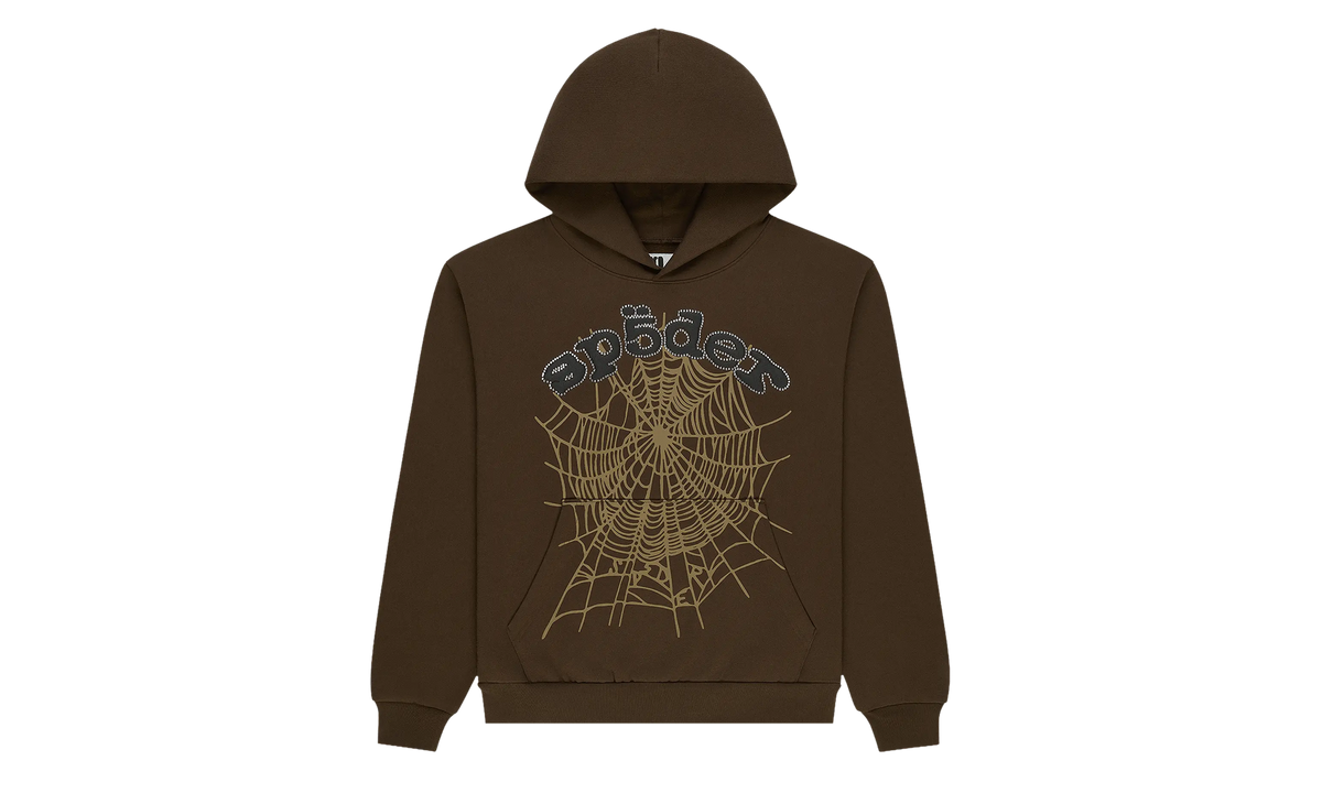 Rhinestone OG Web Hoodie "Brown" SP5der368