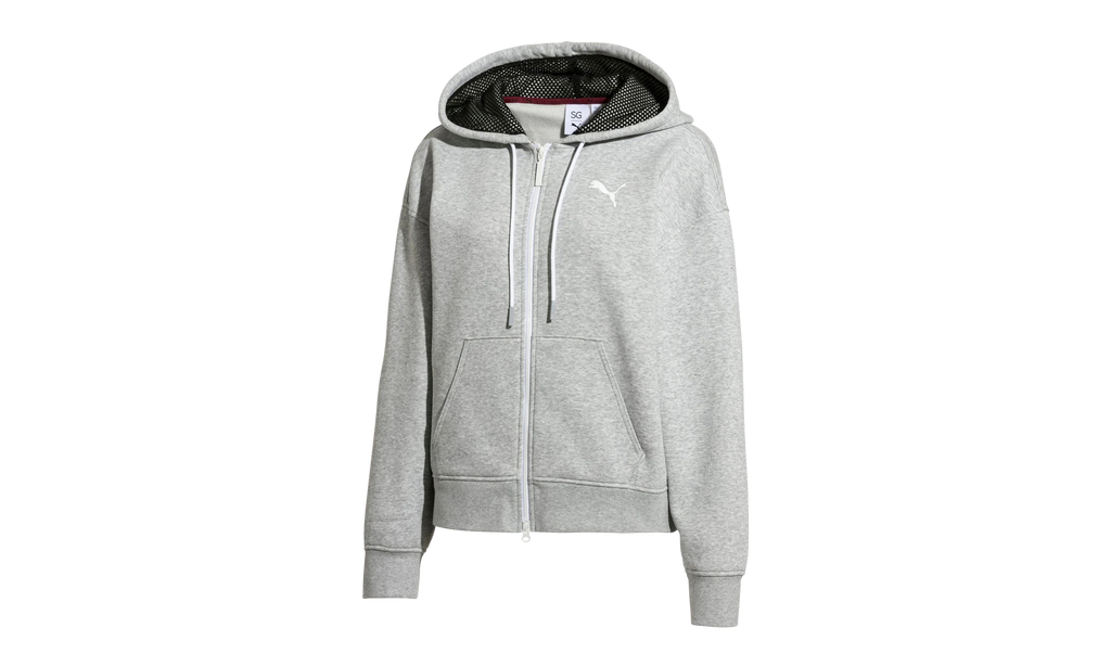 SELENA GOMEZ FULL ZIP HOODIE WMNS "Light Gray Heather" 517805 01