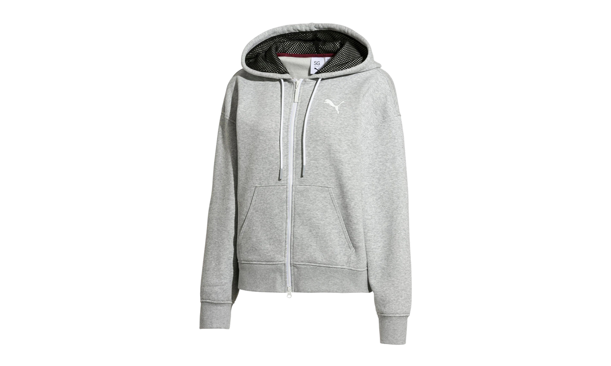 SELENA GOMEZ FULL ZIP HOODIE WMNS "Light Gray Heather" 517805 01