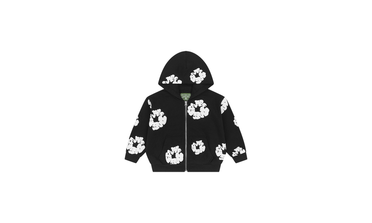 Kids Cotton Wreath Zip Hoodie "Black" DT145