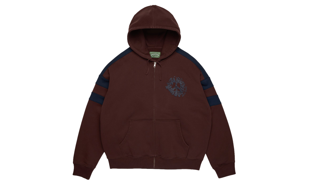 Denim U Paneled Zip Hoodie "Brown" DT903