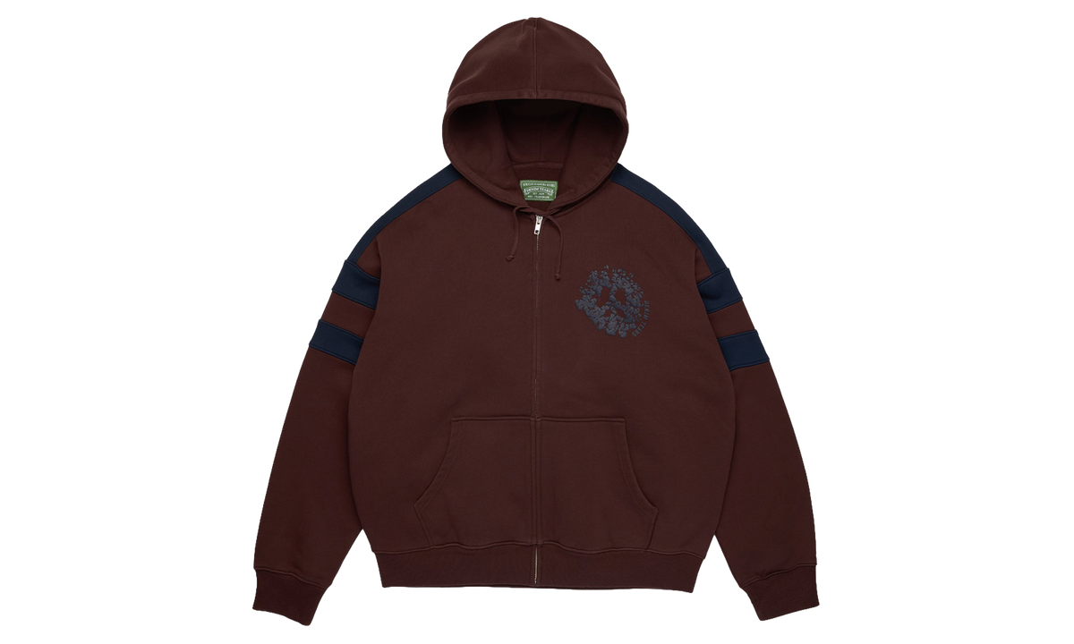 Denim U Paneled Zip Hoodie "Brown" DT903