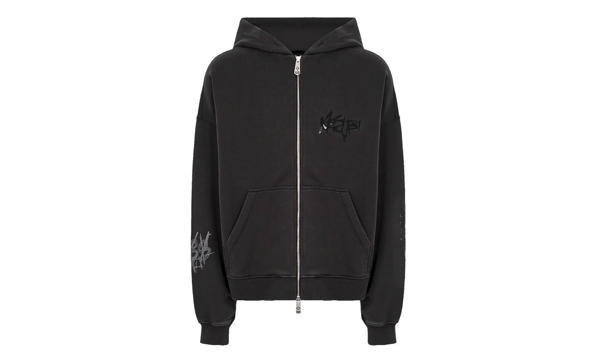 Ksubi Graff Ekcess Zip Thru Hoodie "Faded Black" MPS26FL005