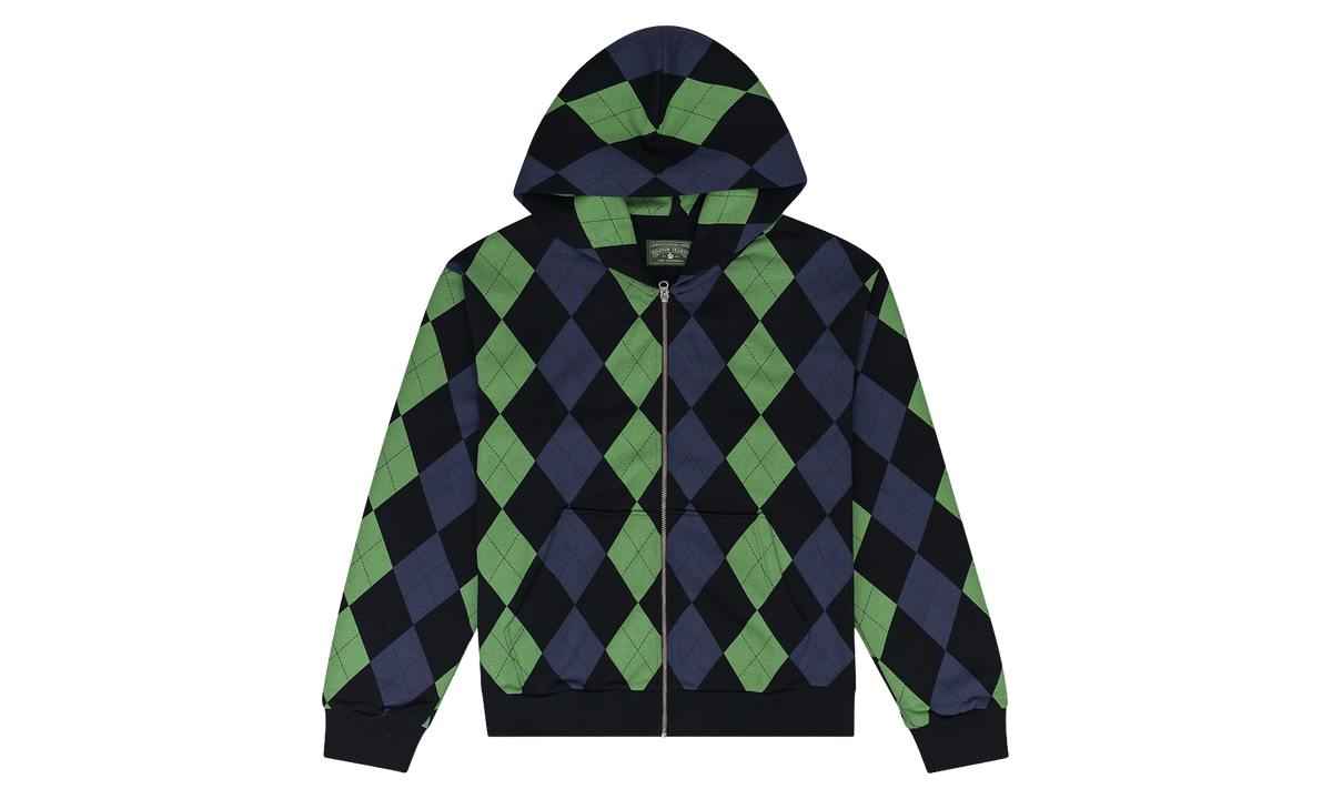 Intarsia Zip Hoodie "Green" DT967