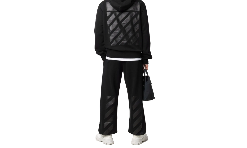 Diag Tab Slim Hoodie "Black / Black" OMBB097C99FLE0051010