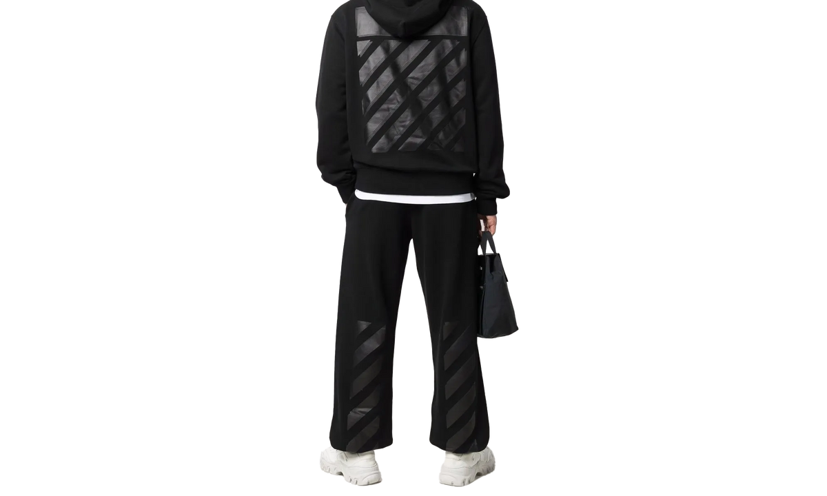 Diag Tab Slim Hoodie "Black / Black" OMBB097C99FLE0051010