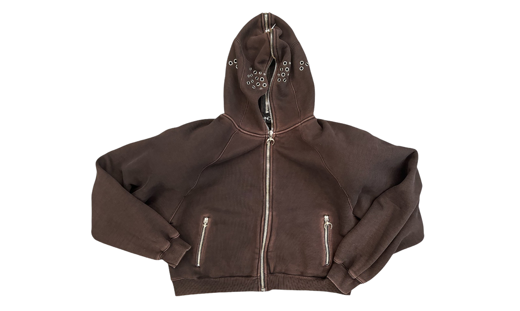 Bulk Shoulder Gladiator Zip-Up Hoodie "Rust Black" TC26SS0602