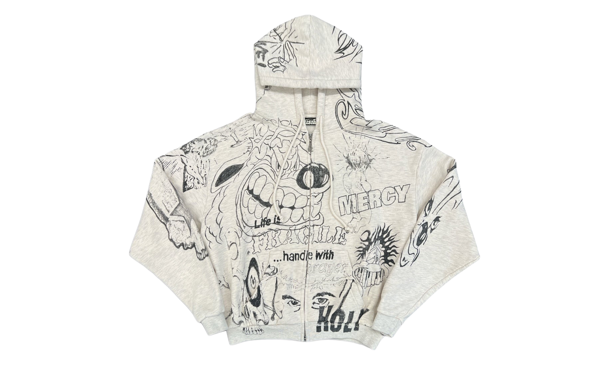 Graffiti Zip-Up Hoodie "Grey" HSR383