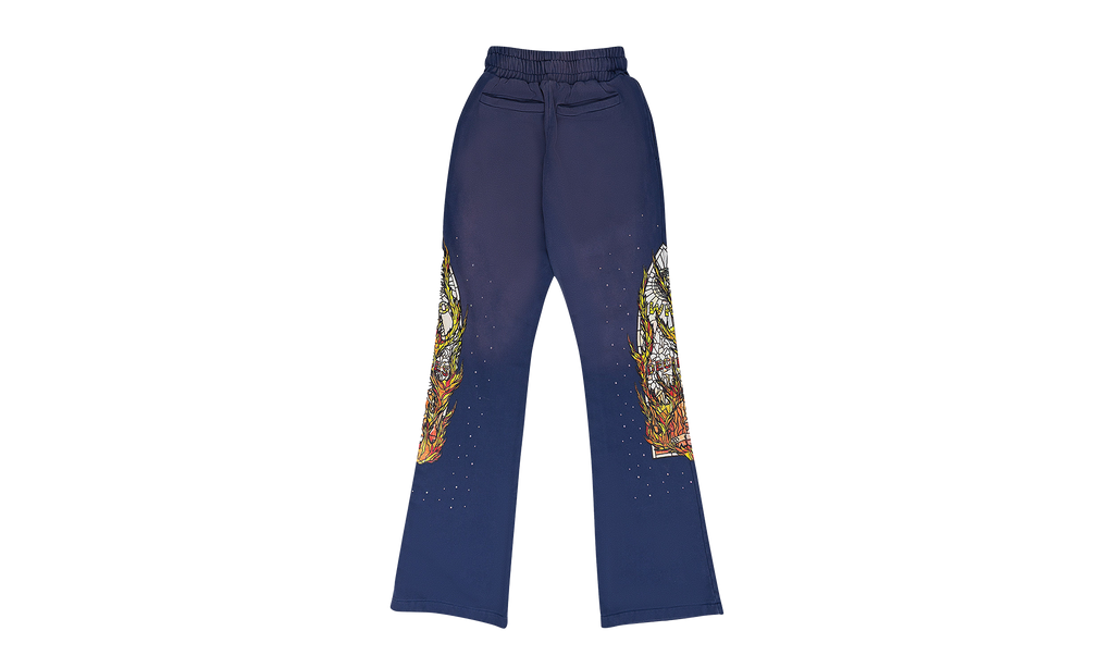 FLAME GLASS SWEATPANTS "INDIGO" 1120020010SW