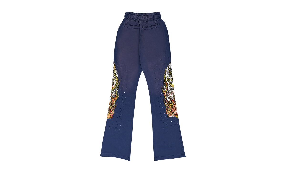 FLAME GLASS SWEATPANTS "INDIGO" 1120020010SW