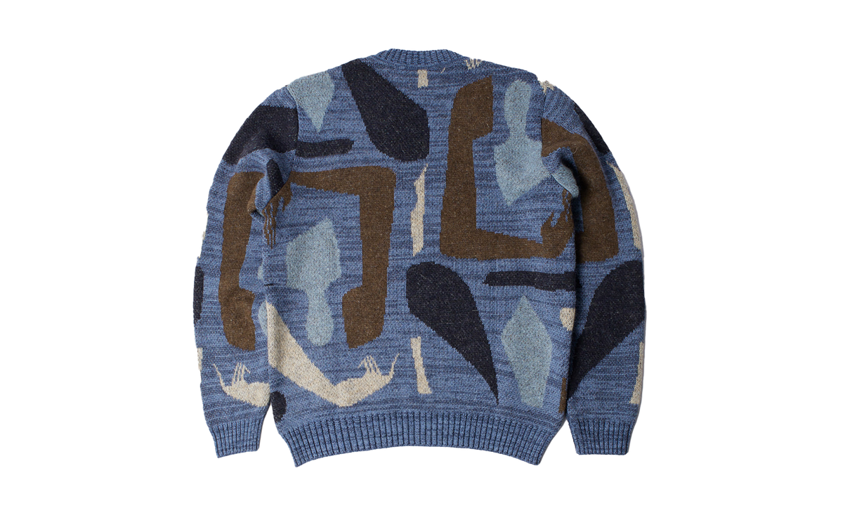 Detached Knitted Pullover Hoodie "Blue" 54450-BLU