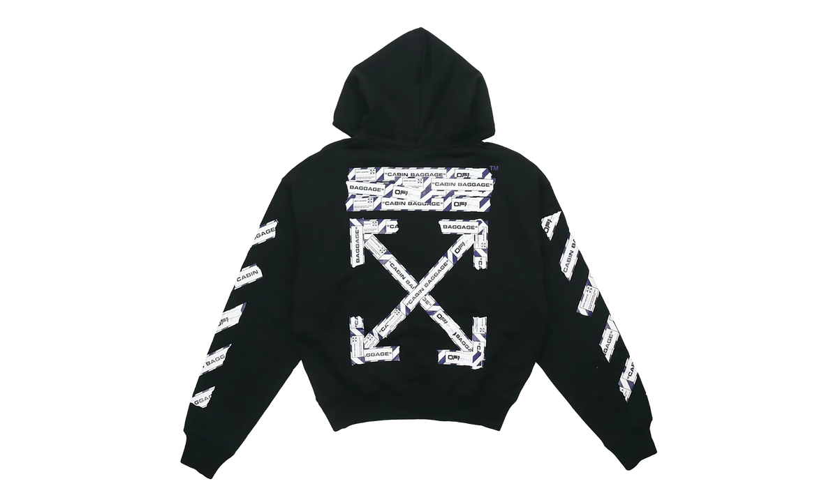 Back Arrow Printing Loose Hoodie "Black" OMBB037S20E300031088