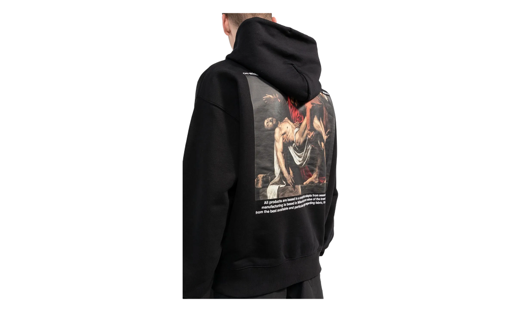 Caravaggio DEPOSITION OVER HOODIE "BLACK/WHITE" OMBB037C99FLE0101001