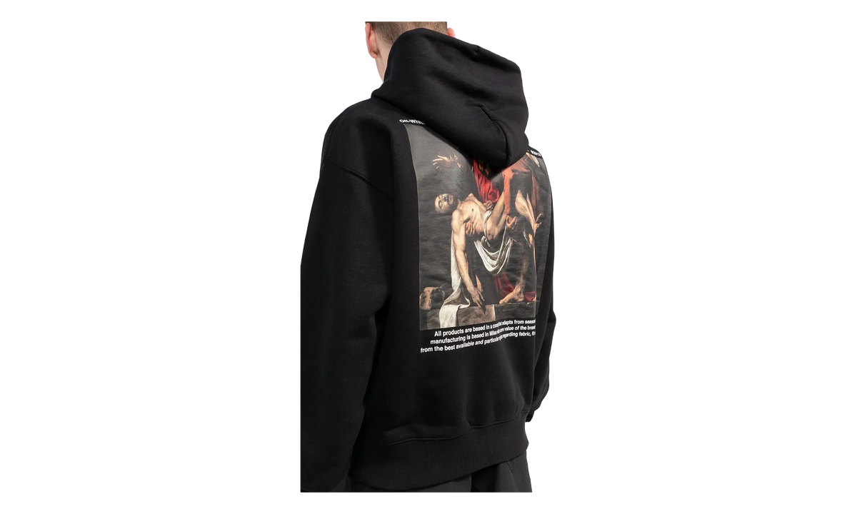 Caravaggio DEPOSITION OVER HOODIE "BLACK/WHITE" OMBB037C99FLE0101001