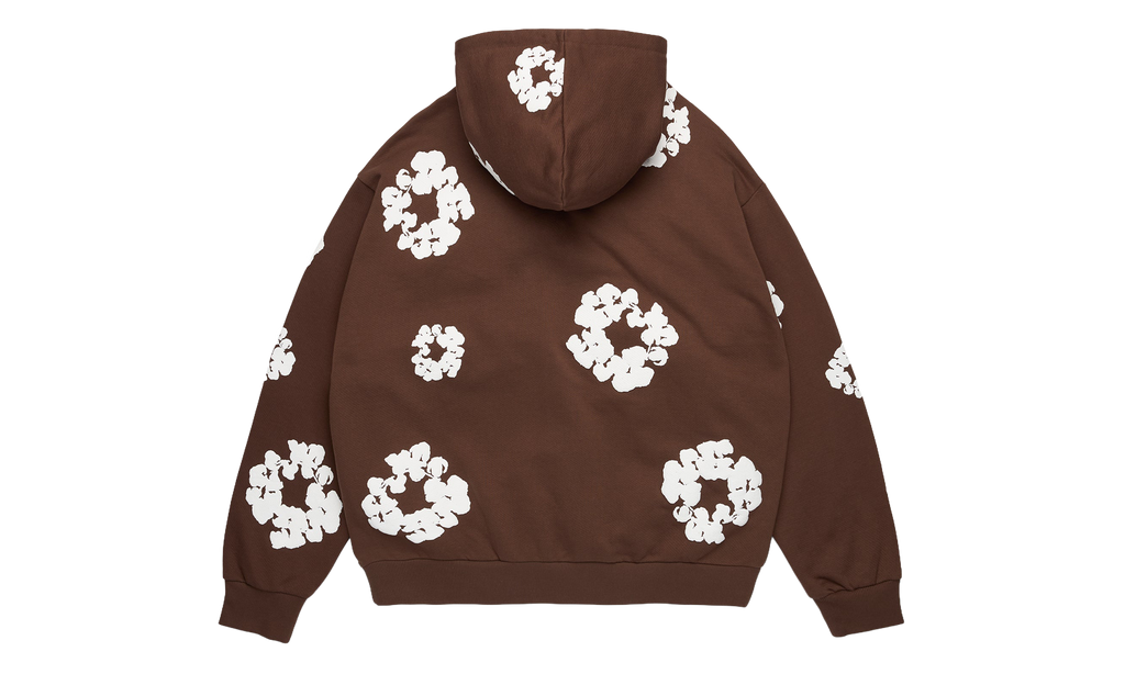 Cotton Wreath Zip Hoodie "Dark Brown" DT682