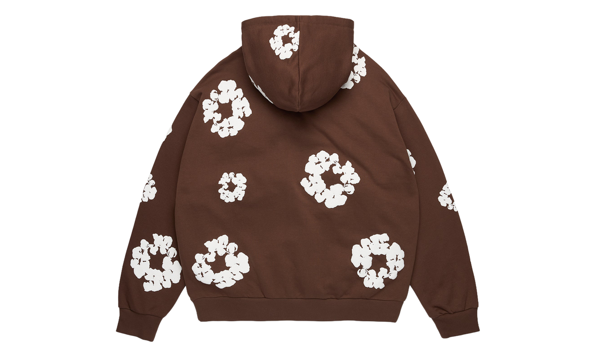 Cotton Wreath Zip Hoodie "Dark Brown" DT682