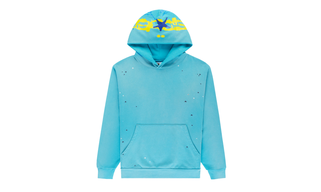 HEAVY WEB HOODIE "Cyan" SP5der89