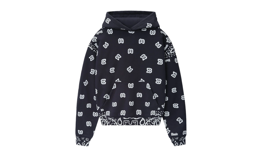 Bandana Print Hoodie "Black" RHPF24HO01856