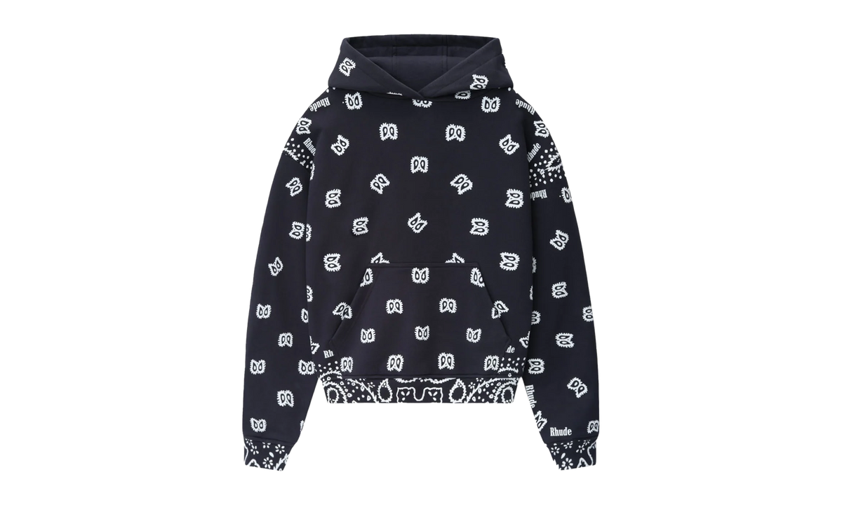 Bandana Print Hoodie "Black" RHPF24HO01856