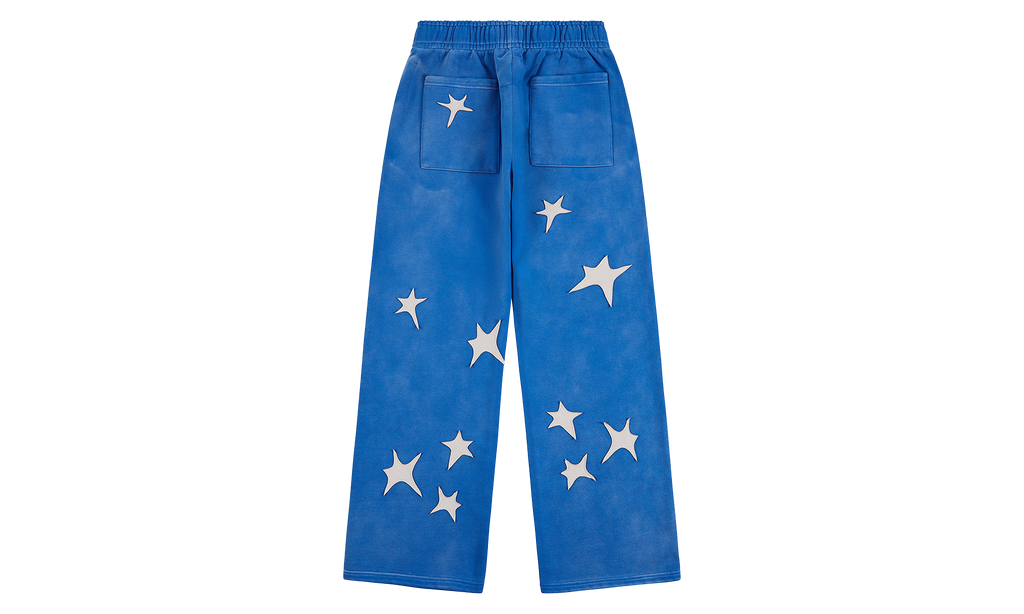 Patchwork Washed Sweatpant "Blue" KS001