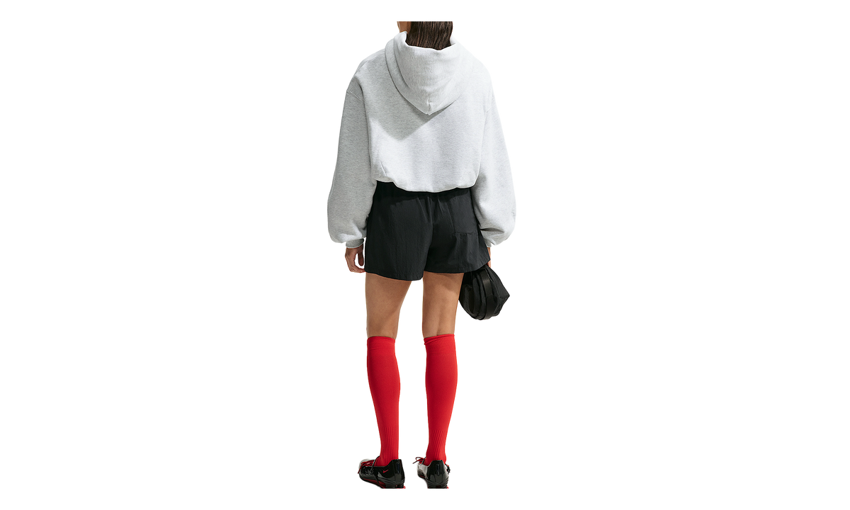 Studio Fleece Oversized Cropped Hoodie WMNS "Birch Heather Black" IM8096 051