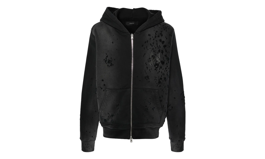 Faded Black Core Logo Shotgun Zip Up Hoodie "Faded Black" AMJYHD1002 051