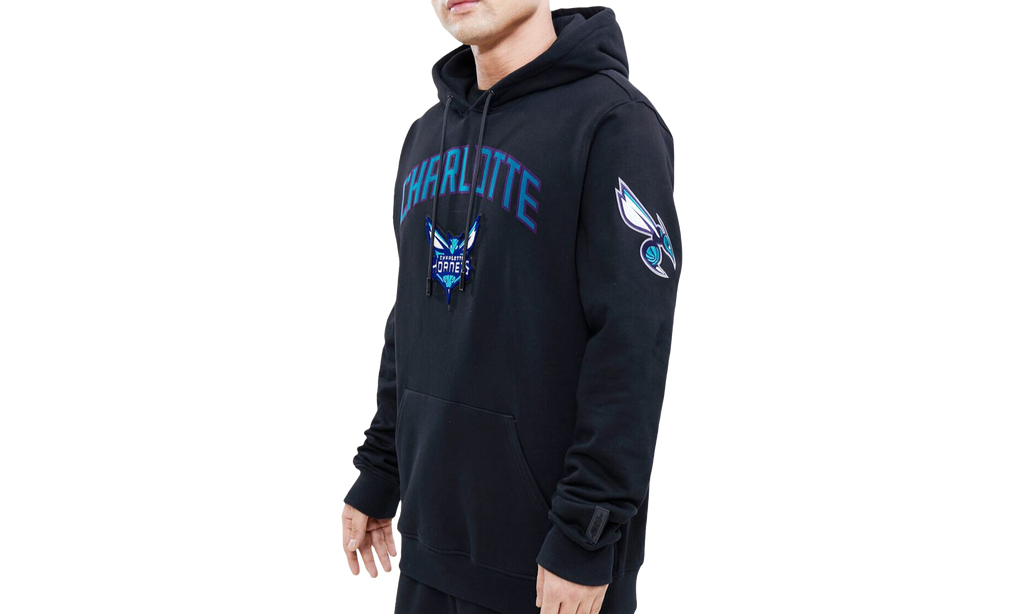NBA Charlotte Hornets Stacked Logo Hoodie "Black" BCH552639 BLK